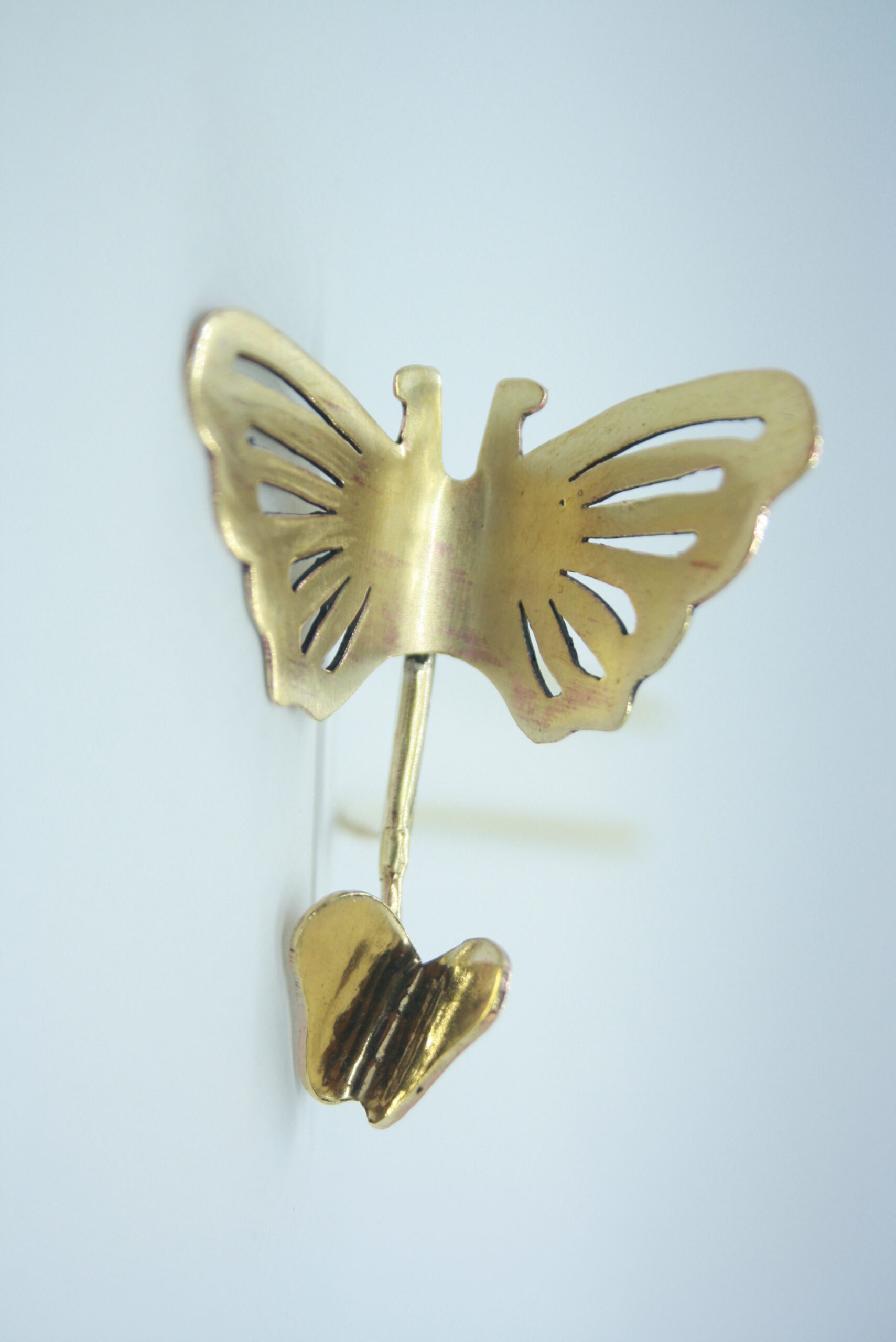 Pique à cheveux avec 2 papillons, ergonomique, en laiton, véritable bijou de cheveux. – Image 2