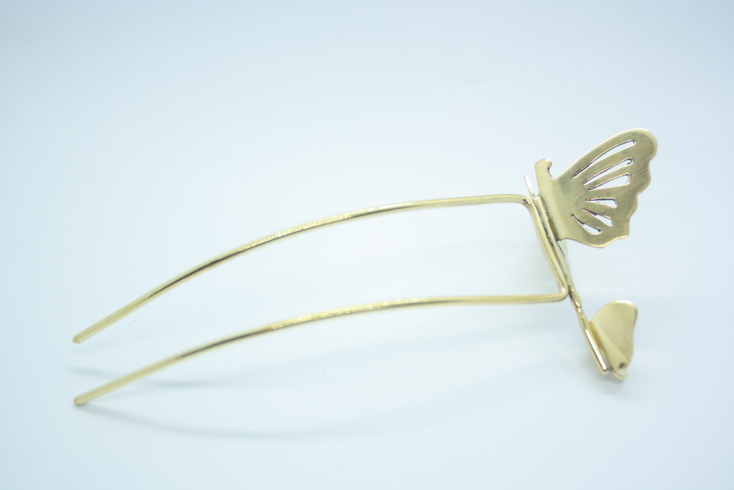 Pique à cheveux avec 2 papillons, ergonomique, en laiton, véritable bijou de cheveux. – Image 3