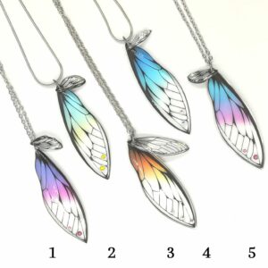 Pendentif, ailes de fées doubles.